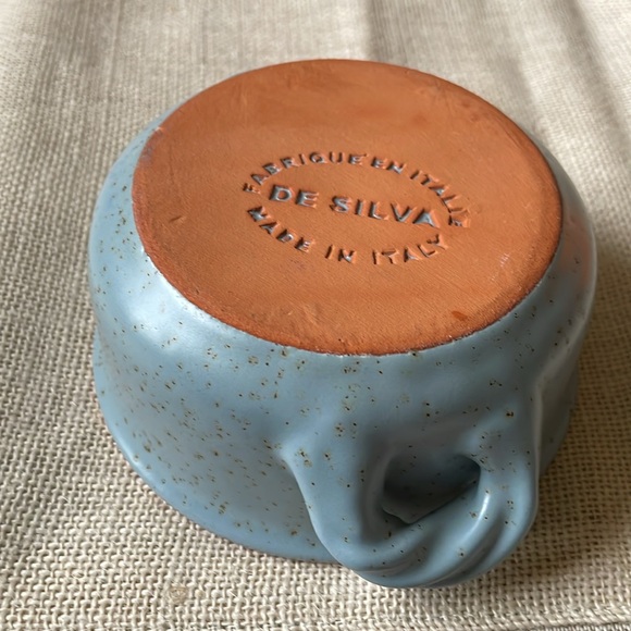 De Silva Italy terra-cotta blue glazed bowl 5” - Picture 4 of 8